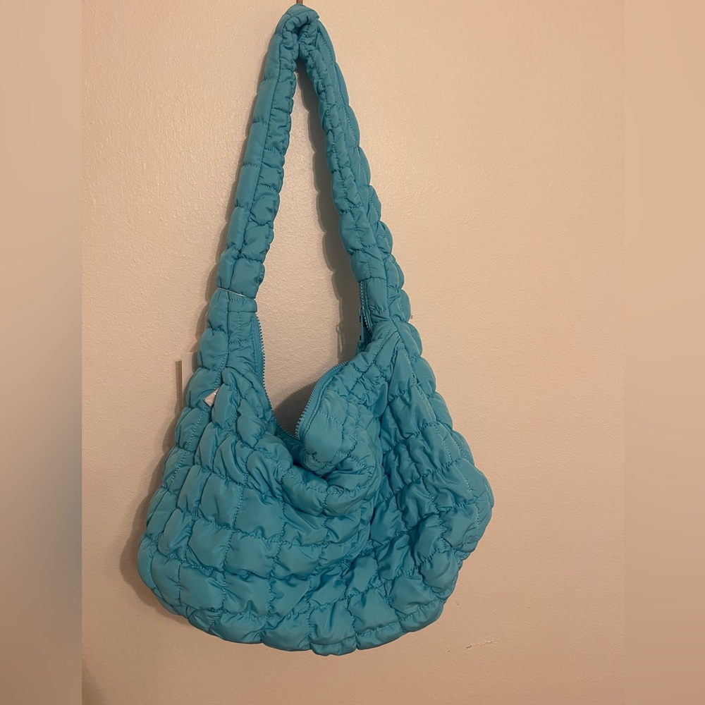 Blue Quilted Shoulder Bag